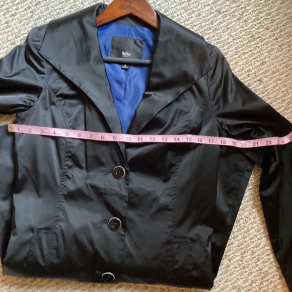 Vintage Black Target **Mossimo** Classic Satin Trench Coat, size Small - Picture 8 of 9